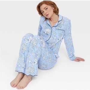 Roller Rabbit Light Blue Floral Pajama Set